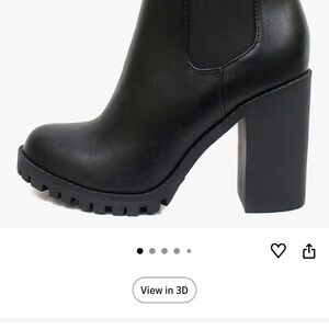 Soda Black Heeled Ankle Boots